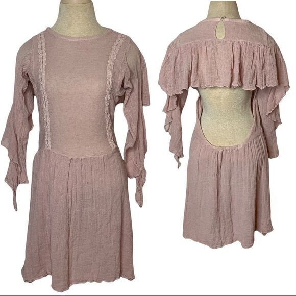 Jens Pirate Booty Open Back Mini Dress Blush Pink - Picture 1 of 10